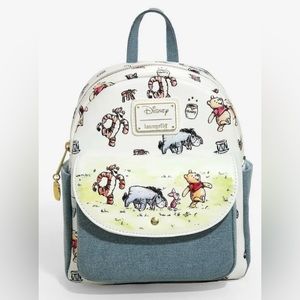NEW WITH TAGS RARE: Winnie the Pooh & Friends Classic Denim Loungefly AOP